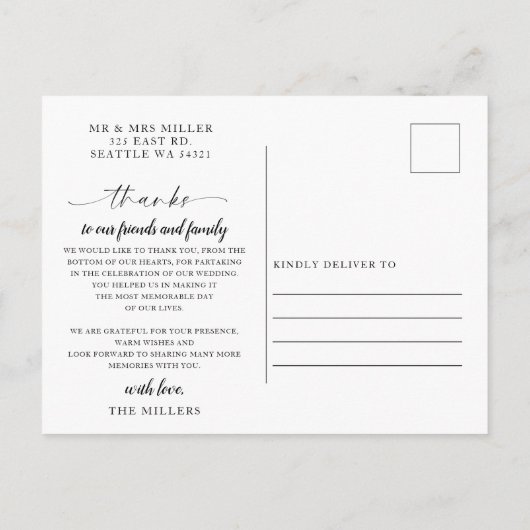 Rustige Waterverf bergen Pine Hartelijk dank Uitnodiging Briefkaart (Achterkant)