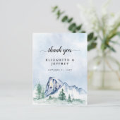 Rustige Waterverf bergen Pine Hartelijk dank Uitnodiging Briefkaart (Staand voorkant)