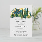 Rustige Waterverf bergen Pine-repetitie Dinner Folie Uitnodiging (Staand Voorkant)