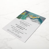 Rustige Waterverf bergen Pine-repetitie Dinner Folie Uitnodiging (Gedraaid)
