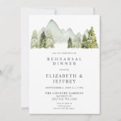 Rustige Waterverf bergen Pine-repetitie Dinner Kaart (Voorkant)