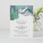 Rustige Waterverf bergen Pine-repetitie Dinner Kaart (Staand voorkant)