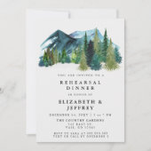 Rustige Waterverf bergen Pine-repetitie Dinner Kaart (Voorkant)