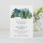 Rustige Waterverf bergen Pine-repetitie Dinner Kaart (Staand voorkant)