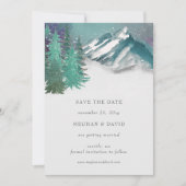 Rustige Waterverf bergen pine sparen de datum Kaart (Voorkant)