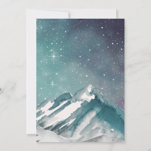 Rustige Waterverf bergen pine sparen de datum Kaart (Achterkant)