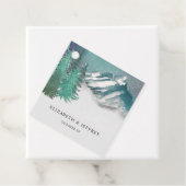 Rustige Waterverf bergen Pine Winter Wedding Bedankjes Labels (In situ)