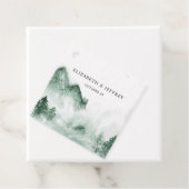 Rustige Waterverf bergen Pine Winter Wedding Bedankjes Labels (In situ)