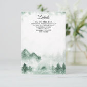 Rustige Waterverf bergen Pine Winter Wedding Informatiekaartje (Staand voorkant)