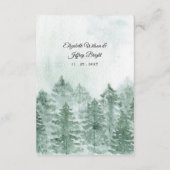 Rustige Waterverf bergen Pine Winter Wedding Informatiekaartje (Achterkant)