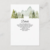 Rustige Waterverf bergen Pine Winter Wedding Informatiekaartje (Voorkant)