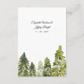 Rustige Waterverf bergen Pine Winter Wedding Informatiekaartje (Achterkant)