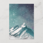 Rustige Waterverf bergen Pine Winter Wedding Informatiekaartje (Achterkant)