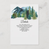 Rustige Waterverf bergen Pine Winter Wedding Informatiekaartje (Voorkant)