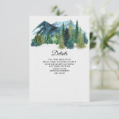 Rustige Waterverf bergen Pine Winter Wedding Informatiekaartje (Staand voorkant)