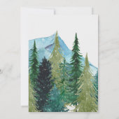 Rustige Waterverf bergen Pine Winter Wedding Kaart (Achterkant)