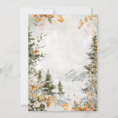 Rustige Waterverf bergen Pine Winter Wedding Kaart (Achterkant)