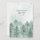 Rustige Waterverf bergen Pine Winter Wedding Kaart (Achterkant)