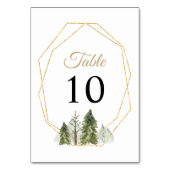 Rustige Waterverf bergen Pine Winter Wedding Kaart (Achterkant)