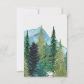 Rustige Waterverf bergen Pine Winter Wedding RSVP Kaartje (Achterkant)
