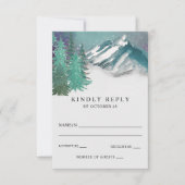 Rustige Waterverf bergen Pine Winter Wedding RSVP Kaartje (Voorkant)