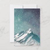 Rustige Waterverf bergen Pine Winter Wedding RSVP Kaartje (Achterkant)