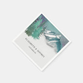 Rustige Waterverf bergen Pine Winter Wedding Servet (Hoek)