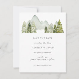 Rustige Waterverf bergen sparen de datum Aankondiging