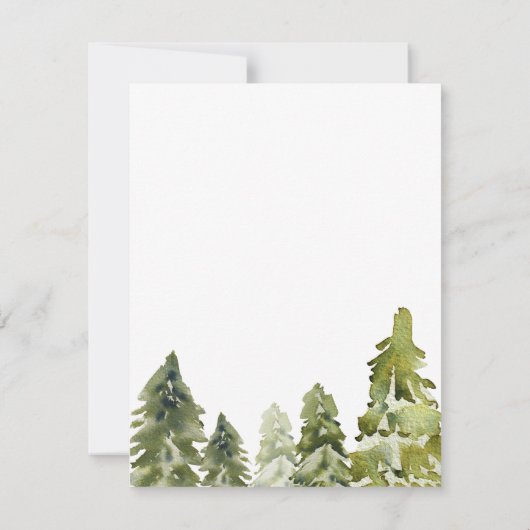 Rustige Waterverf bergen sparen de datum Aankondiging (Achterkant)