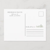 Rustige Waterverf bergen sparen de datum Aankondigingskaart (Achterkant)