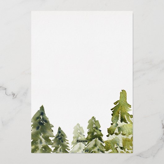 Rustige Waterverf bergen sparen de datum Folie Uitnodiging (Achterkant)