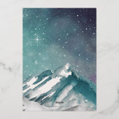 Rustige Waterverf bergen Vrijgezellenfeest Folie Uitnodiging (Achterkant)