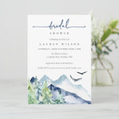 Rustige Waterverf bergen Vrijgezellenfeest Kaart (Staand voorkant)