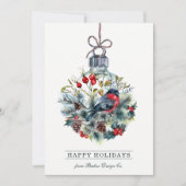 Rustige Waterverf Bird Corporate Holiday Flat Card Kaart (Voorkant)