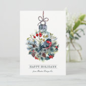 Rustige Waterverf Bird Corporate Holiday Flat Card Kaart (Staand voorkant)