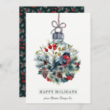 Rustige Waterverf Bird Corporate Holiday Flat Card