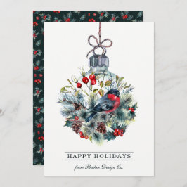Rustige Waterverf Bird Corporate Holiday Flat Card Kaart