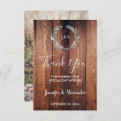 Rustige waterverf bladeren Dank je voor de bruilof Kaart (Voorkant / Achterkant)