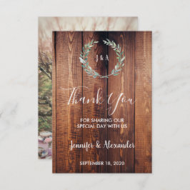 Rustige waterverf bladeren Dank je voor de bruilof Kaart