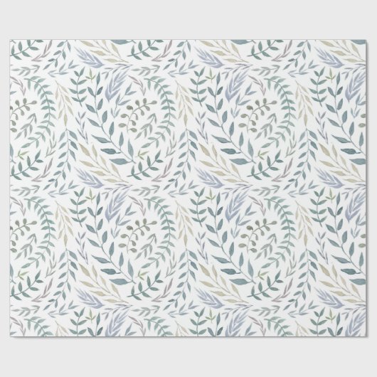 Rustige Waterverf bladeren en olie Cadeaupapier (Vlak)