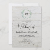 Rustige waterverf bladeren op houtmonogram Weddens Kaart (Voorkant)