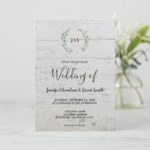 Rustige waterverf bladeren op houtmonogram Weddens Kaart (Staand voorkant)