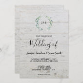 Rustige waterverf bladeren op houtmonogram Weddens Kaart (Voorkant / Achterkant)