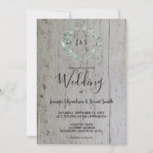 Rustige waterverf bladeren op houtmonogram Weddens Kaart (Voorkant)