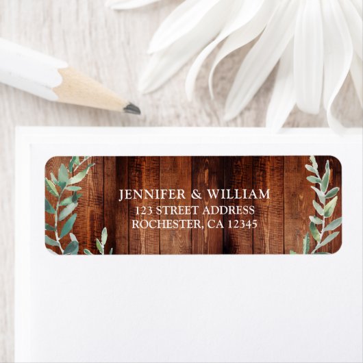 Rustige Waterverf bladeren, slijphout Etiket (Insitu)