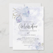 Rustige Waterverf Blauw Roos en Roos Heup Kaart (Voorkant)