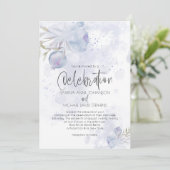 Rustige Waterverf Blauw Roos en Roos Heup Kaart (Staand voorkant)