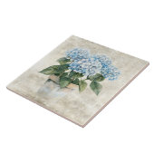 Rustige waterverf blauwe Hortensia Tegeltje (Zijkant)
