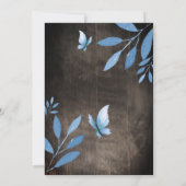 Rustige waterverf blauwe vlinder babydouche kaart (Achterkant)