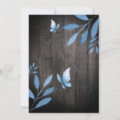 Rustige waterverf blauwe vlinder babydouche kaart (Achterkant)